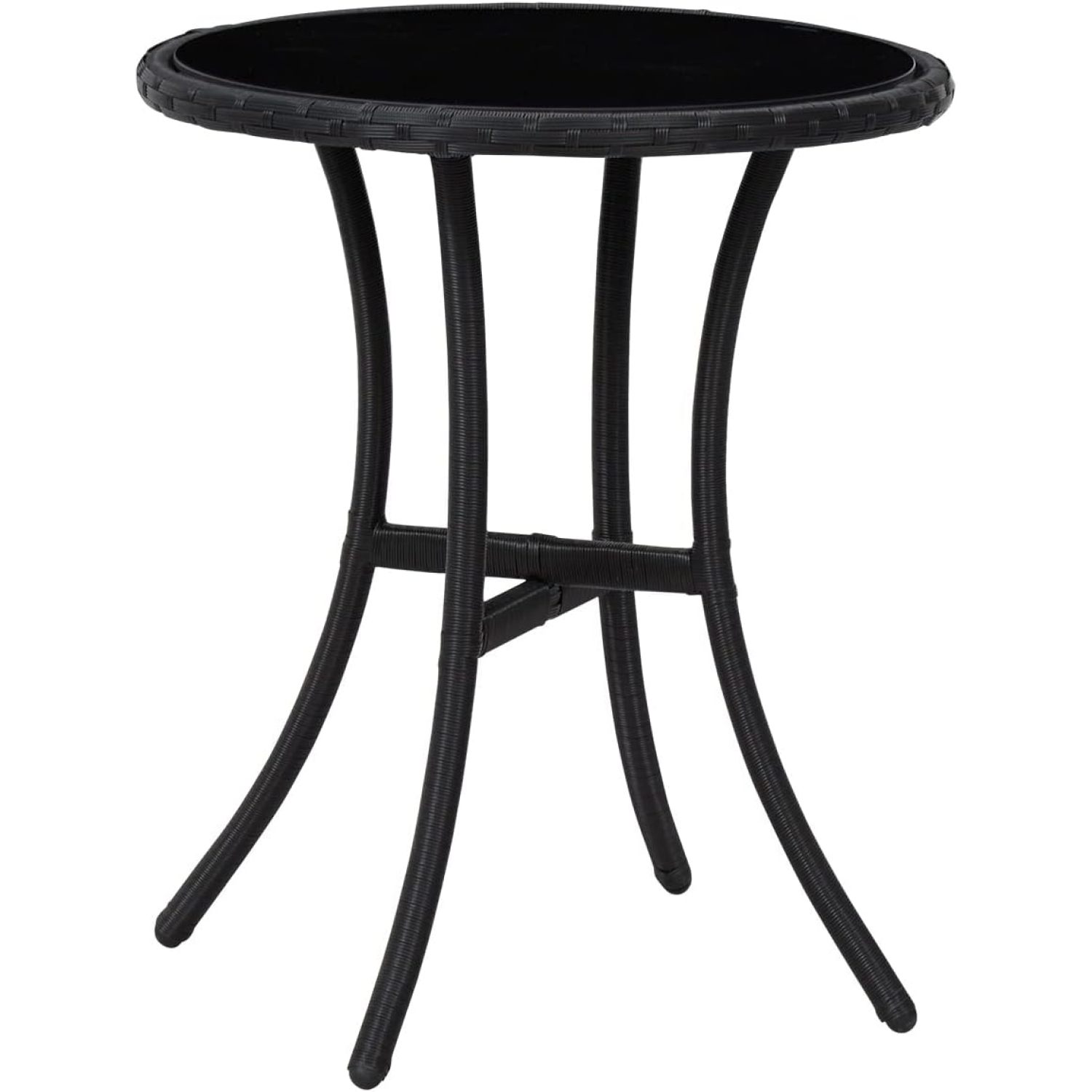 Outdoor Wicker Side Table Outdoor PE Wicker Side Table - Patio Rattan Garden Coffee End Square Table With Glass Top-2-layer Table Furniture,Mix Brown Outdoor Side Table Wicker