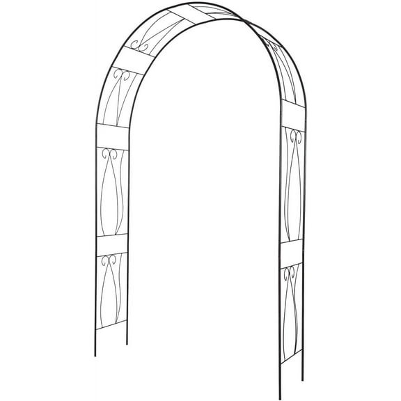 kinbor Steel Arbor Arch Garden Arch Trellis Black Metal Arbor for Climbing
