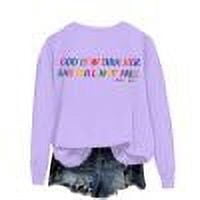 Be kind shirt women blessed girl long sleeve t-shirts for women Is within Her She Will Not Fall Ms. Casual Comfortable Print Long Sleeve Loose Loose Warrome Bloger