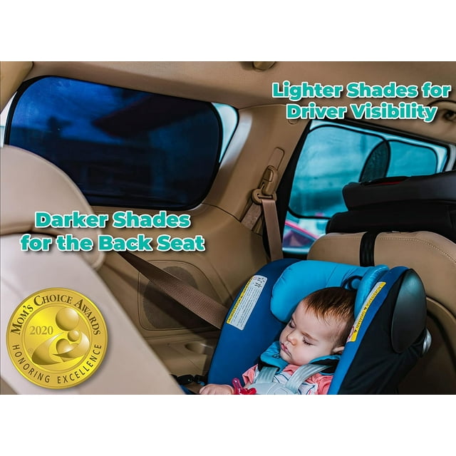 Kinder Fluff Certified Car Window Sunshade for Kids Infant Safe, 4Pack Blocks 99.95 UVR, Fits