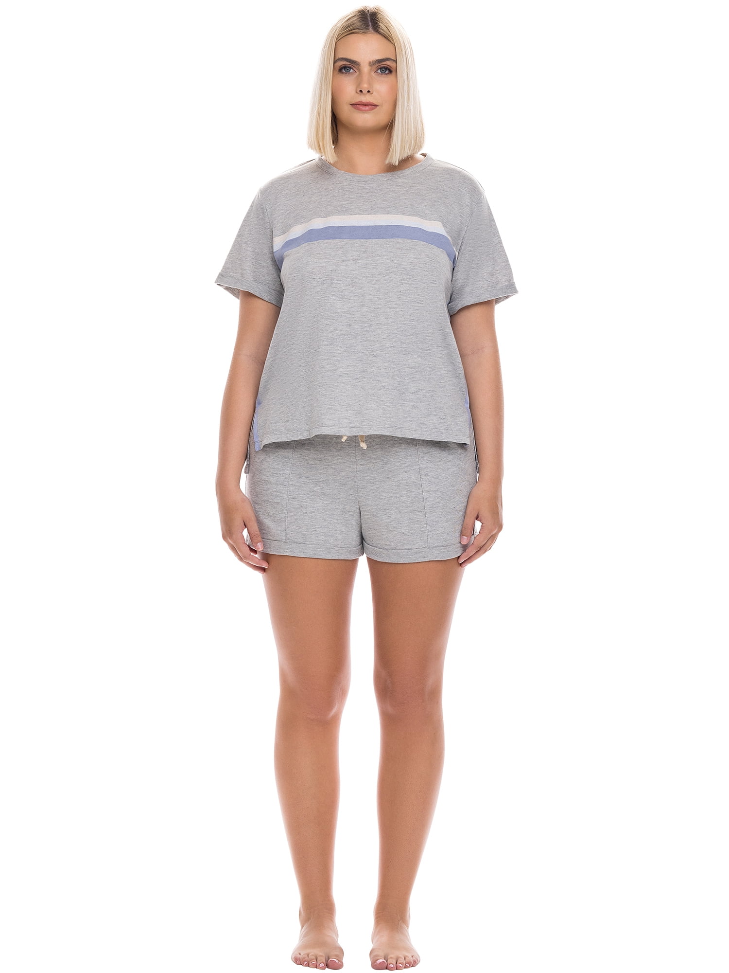 kindly Yours Colorblock Day & Night Short Sleeve Tee and Short Set (Women’s)