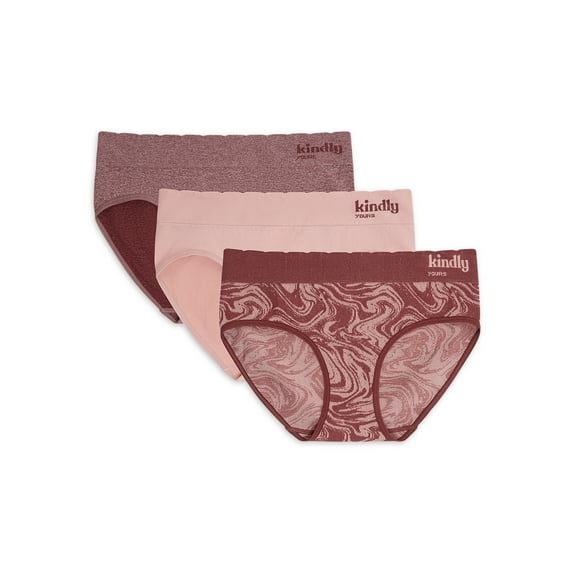 kindly yours Women’s Sustainable Seamless Hipster Underwear, 3-Pack