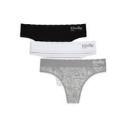 kindly yours Women’s Sustainable Seamless Thong Underwear, 3-Pack