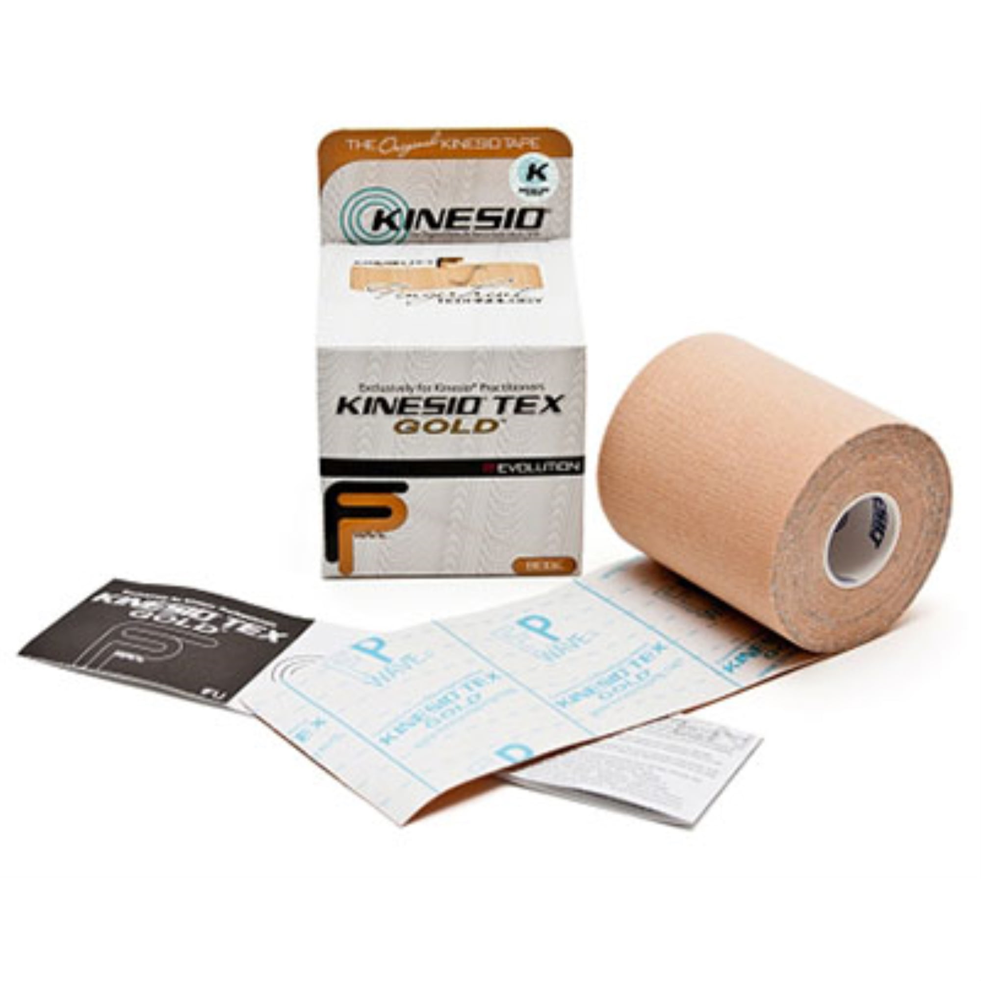 kinesio Tape, Tex Gold FP, 3" x 5.5 yds, Beige, 4 rolls