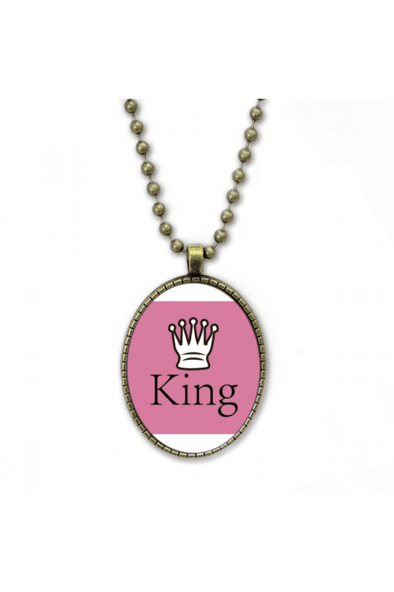 king white word chess game necklace vintage chain bead pendant jewelry collection