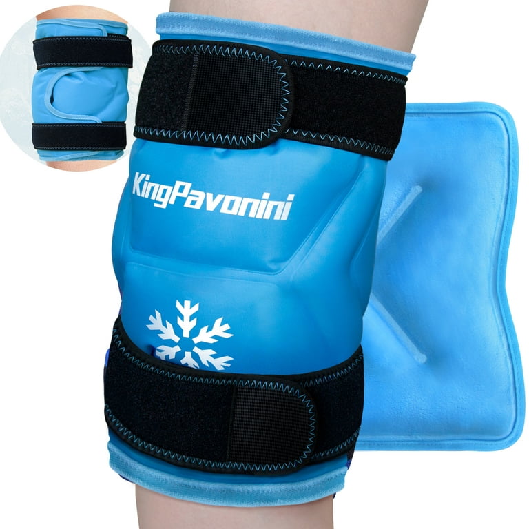 kingPavonini XXL Knee Ice Pack Wrap Full-Surround, Reusable Gel Ice Pack  for Knee Injuries, Pain Relief, Swelling, Knee Surgery, Sports Injuries, 1  Pack
