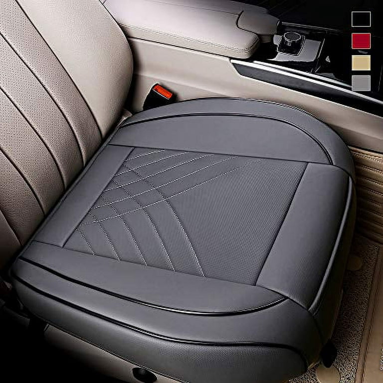 kingphenix Premium PU Car Seat Cover - Front Seat Protector Works with 95%  of Vehicles - Padded, Anti-Slip, Full Wrapping Edge - (Dimensions: 21'' x  20.5'') - 1 Piece, Gray 