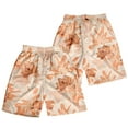 thumbnail image 1 of kingque Men Beach Shorts Elastic Waist Bottoms Floral Print Summer Short Pants Hawaiian Beachwear Holiday, 1 of 4