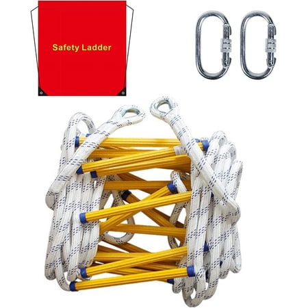 kingwolfox 13FT Emergency Fire Escape Ladder Flame Resistant Safety Rope Ladder with Hooks