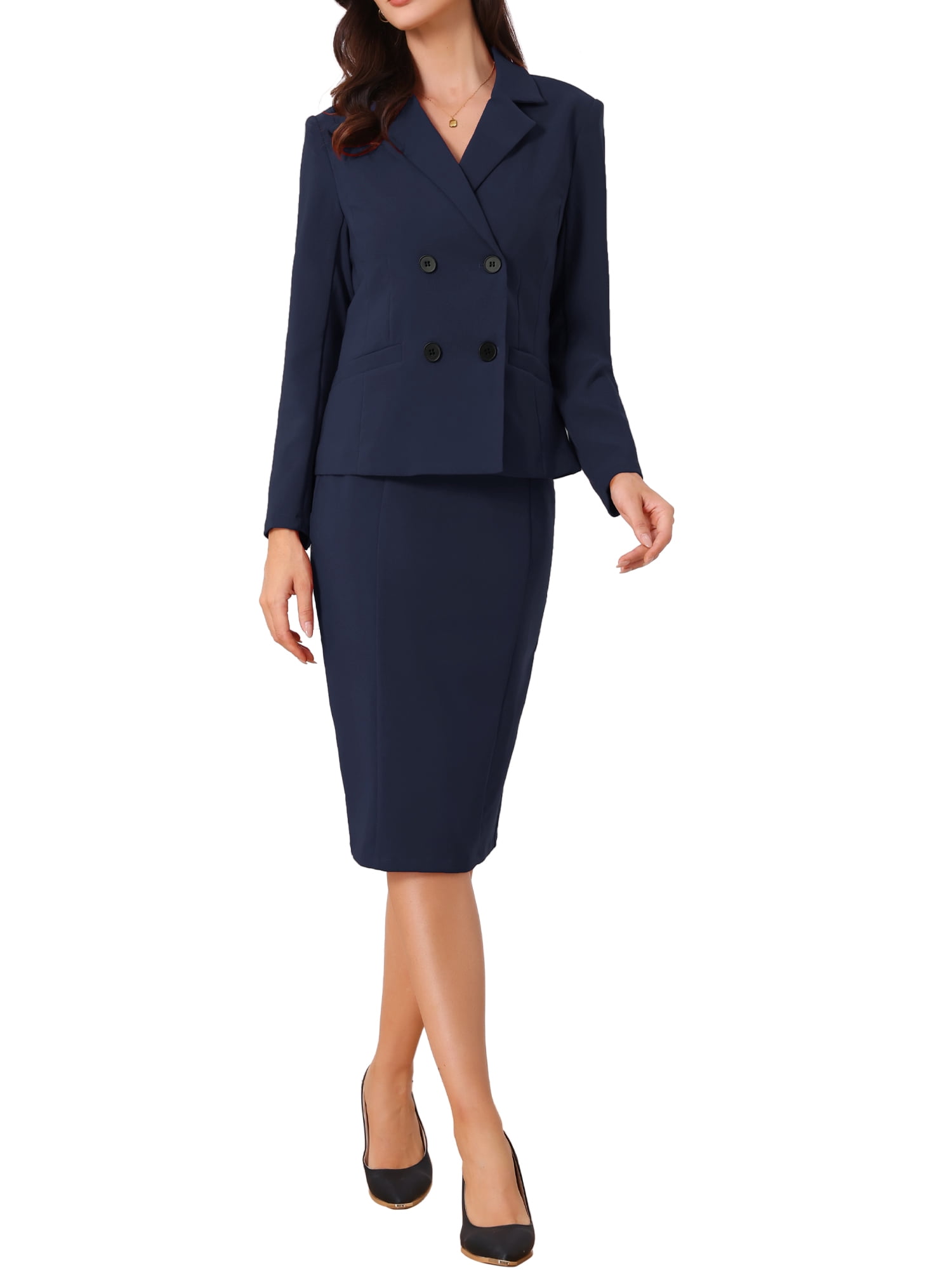 Kirablend Adele Two-Button Blazer & Midi Pencil Skirt Suit