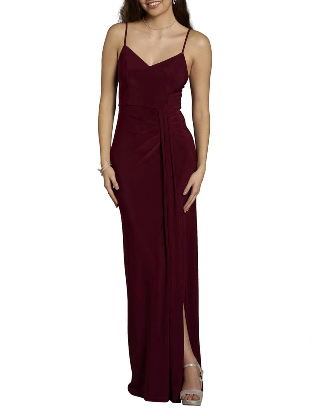 Kirablend Maren Jersey V-Neck Ruched Maxi Dress