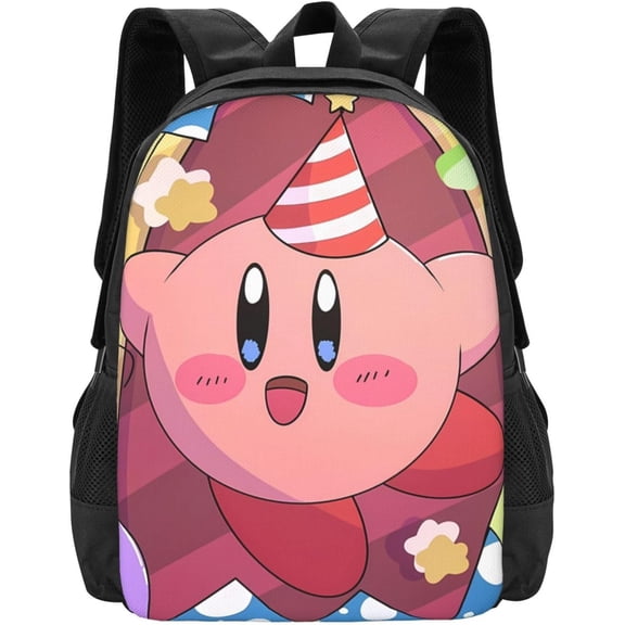 kirby 4 Cartoon Anime Stylish Backpack Travel Hiking Camping Daypack Book Bag Schoolbag Laptop Bags