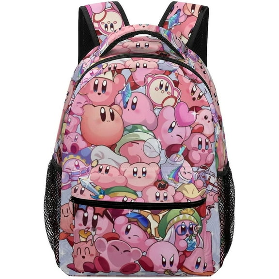 kirby-7 Cartoon Anime Stylish Backpack Travel Hiking Camping Daypack Book Bag Schoolbag Laptop Bags