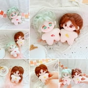 kiskick 10CM Plush Doll Cute Embroidery Face Long Hair Wearable Dress Up Clothing, Humanoid Stuffed Body Normal Naked Cotton Doll Toy Kid Girls Gift