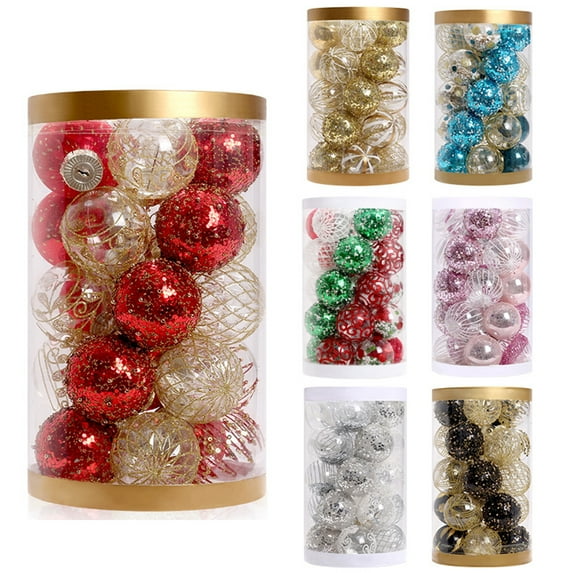 kiskick 25Pcs Christmas Balls: Suspendable Shatterproof Round Xmas Tree Decor Hanging Ball Pendant - Elevate Your Party Ambiance with these Festive Hanging Ornaments