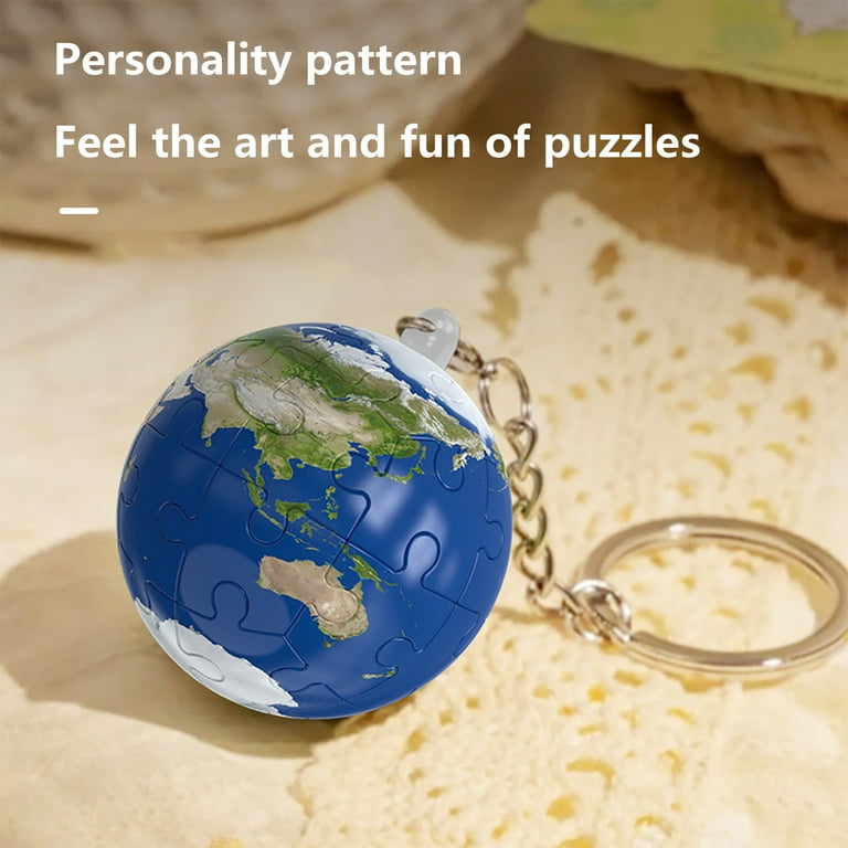 kiskick 3D Puzzle Keychain, Creative Ball-shaped Design, Portable