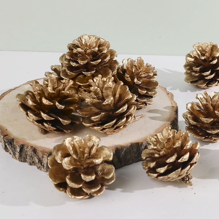 kiskick 9Pcs/6Pcs 4cm/5cm Artificial Pine Nuts - Realistic Fade