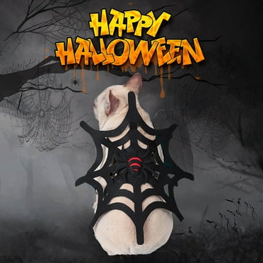 kiskick Adjustable Pet Cosplay Costume, High-Simulation Spiderwebs Pet Clothes – Funny Halloween Costume for Dogs and Cats