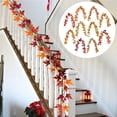 thumbnail image 2 of 70 Inch Burgundy Artificial Maple Leaf Garland – Faux Autumn Leaves For Party & Wedding Decor 2 of 5