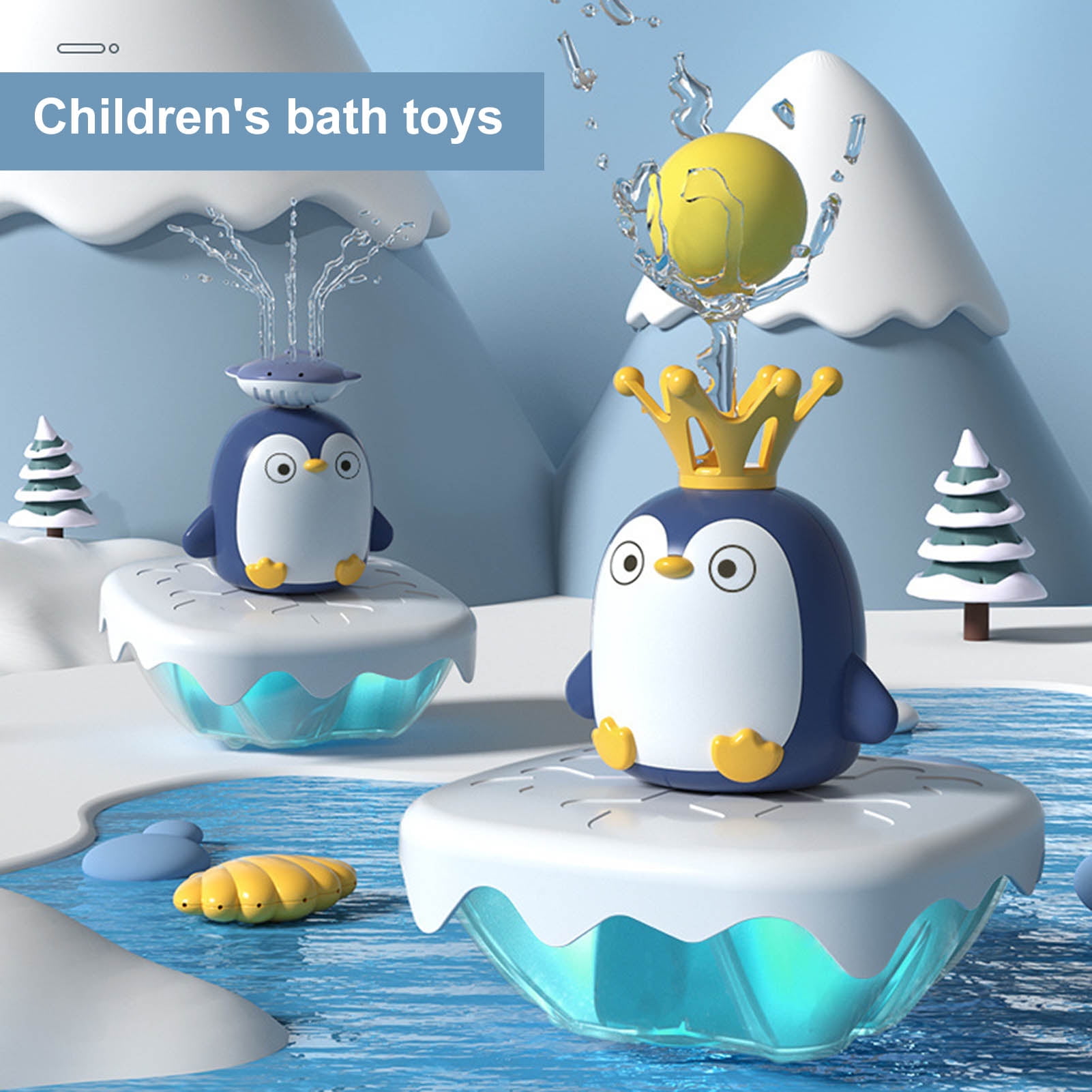 kiskick Baby Bath Toy, Lovely Cartoon Penguin, Electric Spray Water ...