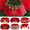 thumbnail image 1 of kiskick Cute Christmas Tree Collar: Santa Claus Snowman Letter Printed Box Decorative Props - Plush Desktop Tree Foot Box - Christmas Decoration Party Supplies, 1 of 8