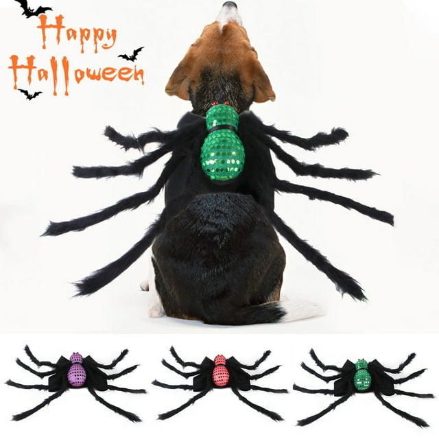 kiskick Halloween Spider Pet Cosplay Costume – Fastener Tape Closure Felt Cloth Outfit for Festive Prop Suitable for Puppy Cats