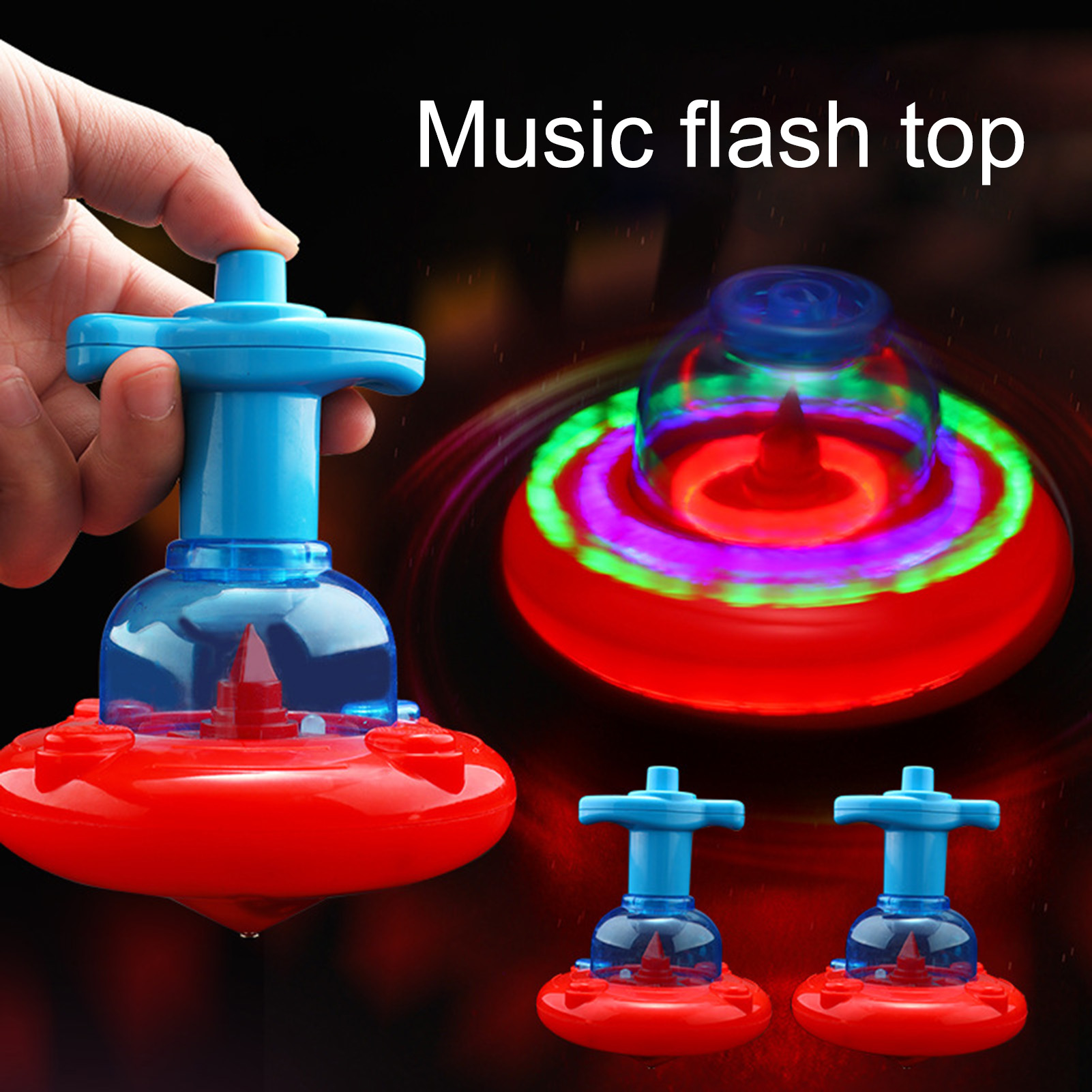 kiskick LED LightUp Flashing Spinning Top Gyroscope Toy, Party