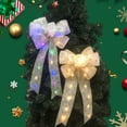 thumbnail image 1 of kiskick LED Shining Colorful Festive Snowflake Pattern Christmas Bow Ornament: Decorative No Heating Big Bow-Knot Christmas Decorations for Christmas, 1 of 7