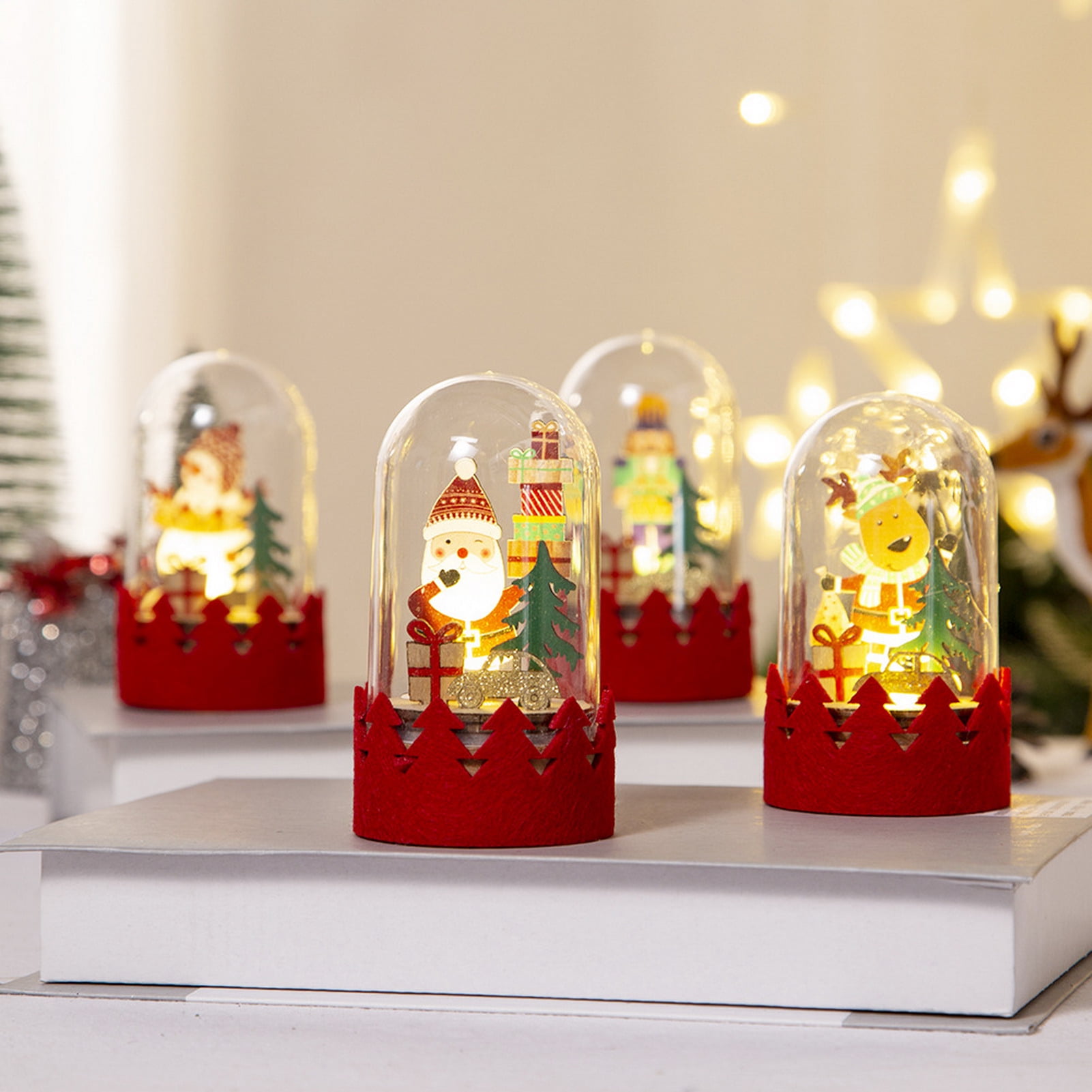 kiskick Luminous Cartoon Christmas Ornament LED Light Ornament with