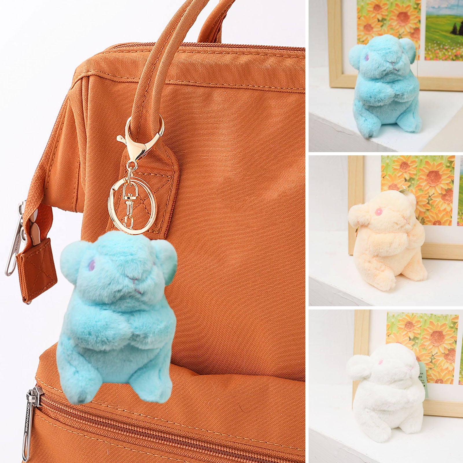 kiskick Rabbit Keychain, 3D Eyes Lovely Cartoon Bunny Doll, Plushies ...