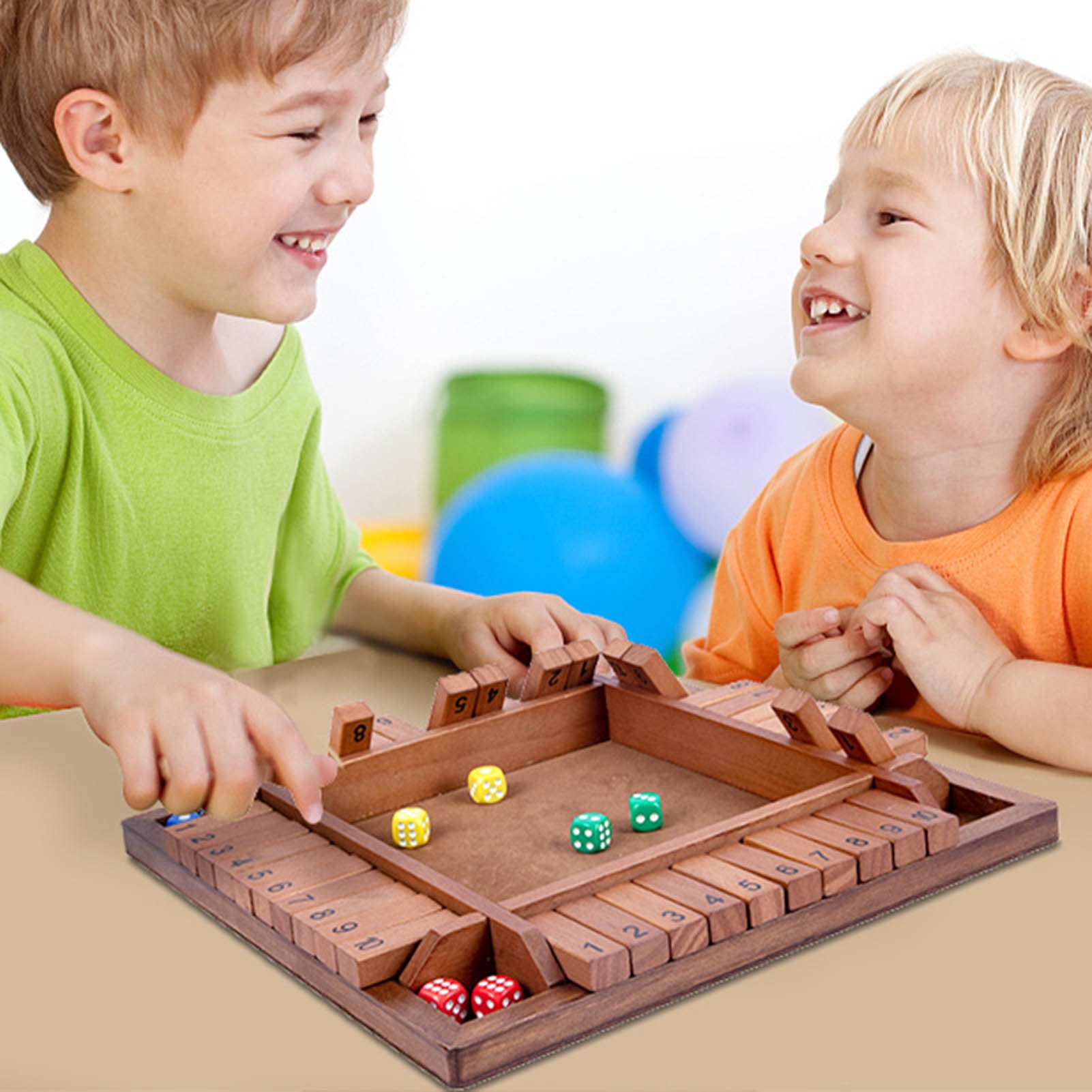 kiskick Wooden Math Game Board Game Set, Interactive Table Family Game, Fun Learning Tool for