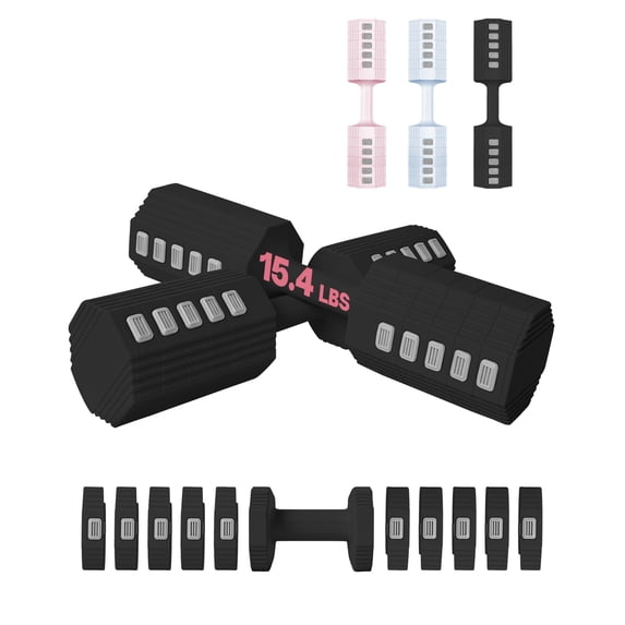 kisnbld Adjustable Dumbbell Set of 2, 11LB/15LB Each Adjustable Weights for Women Men at Home, Fast Adjusting Dumbbells Set with Anti-slip Design for Home Gym Strength Training Fitness Workouts