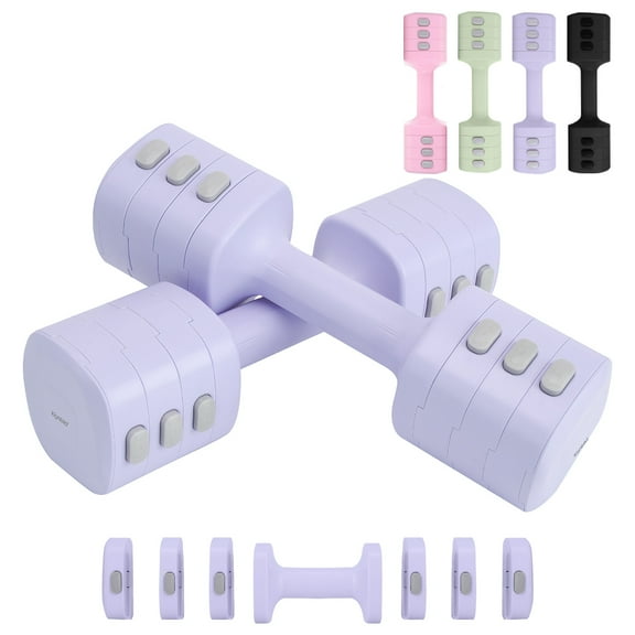 kisnbld Adjustable Dumbbell Set of 2, 4 in 1 Free Weights Dumbbells Set for Women with Fast Adjustment, Each 2lb 3lb 4lb 5lb Hand Weights Set for Home Gym & Outdoor Exercise Training