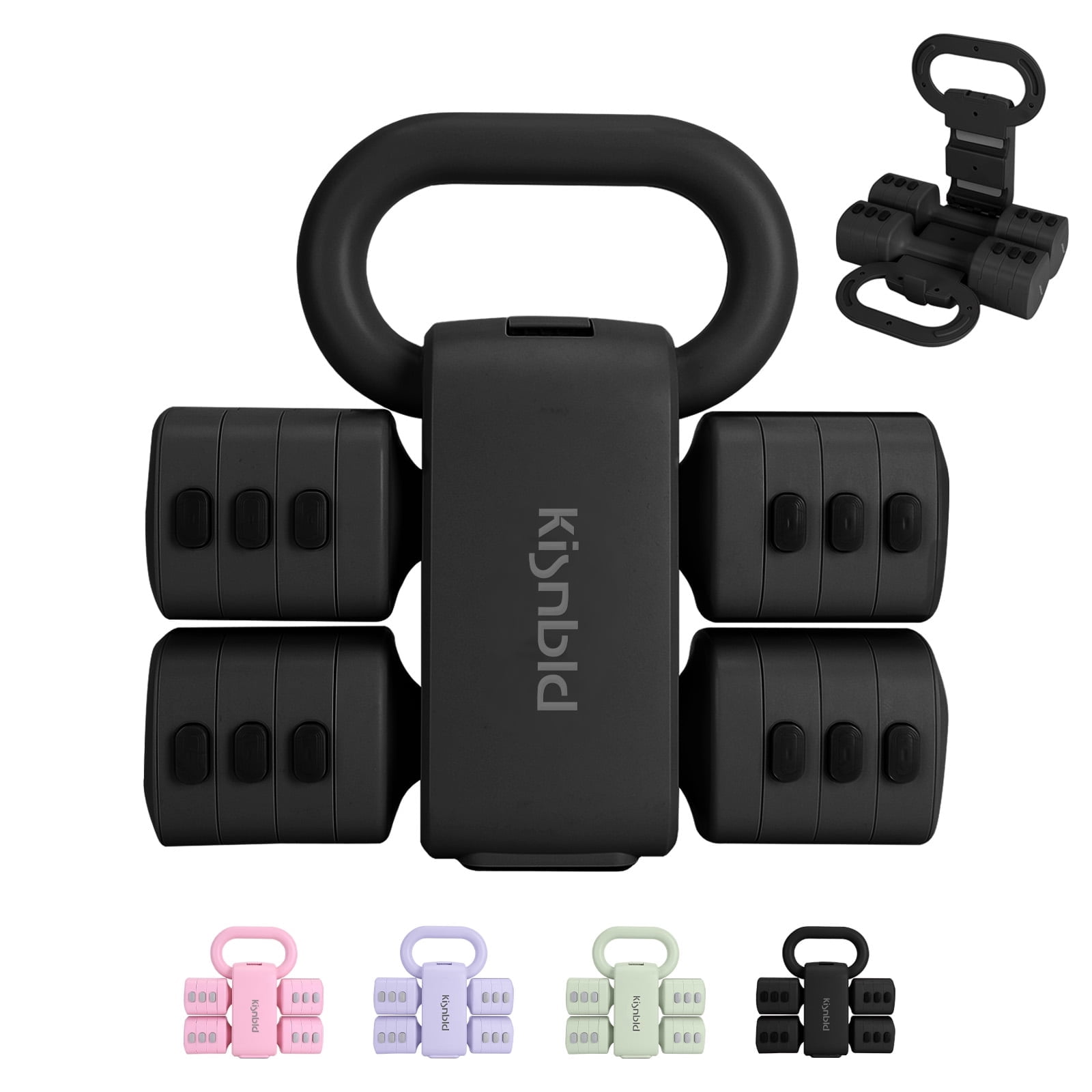 kisnbld Adjustable Kettlebell Set, 2 in 1 Free Weights Dumbbells & Kettlebell Set for Women with Fast Adjustment, Each 2lb 3lb 4lb 5lb Hand Weights Set for Home Gym & Outdoor Exercise Training