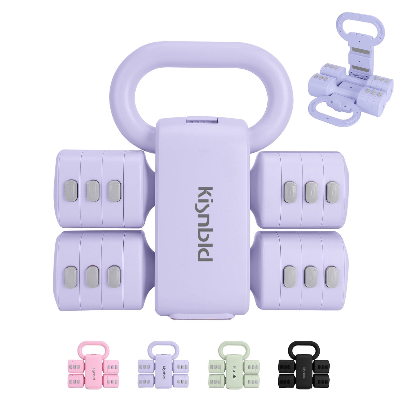 kisnbld Adjustable Kettlebell Set, 2 in 1 Free Weights Dumbbells & Kettlebell Set for Women with Fast Adjustment, Each 2lb 3lb 4lb 5lb Hand Weights Set for Home Gym & Outdoor Exercise Training