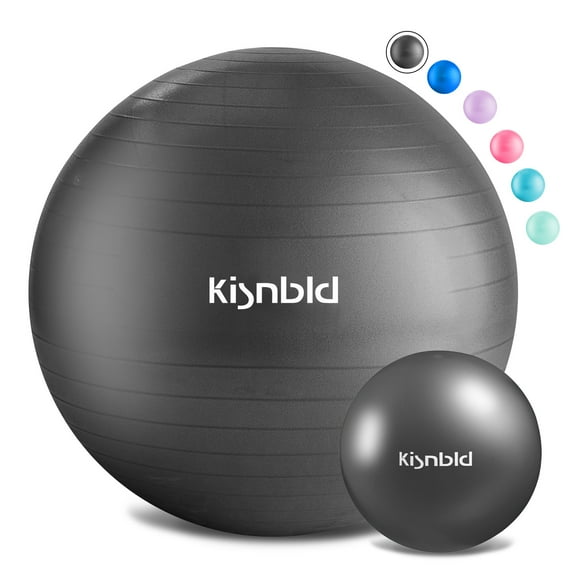 kisnbld Exercise Ball, Extra Thick Yoga Ball with Pilates Bal & Foot Pump, 3 Sizes Anti-Burst Home, Gym & Office Workout Equipment for Yoga or Sitting