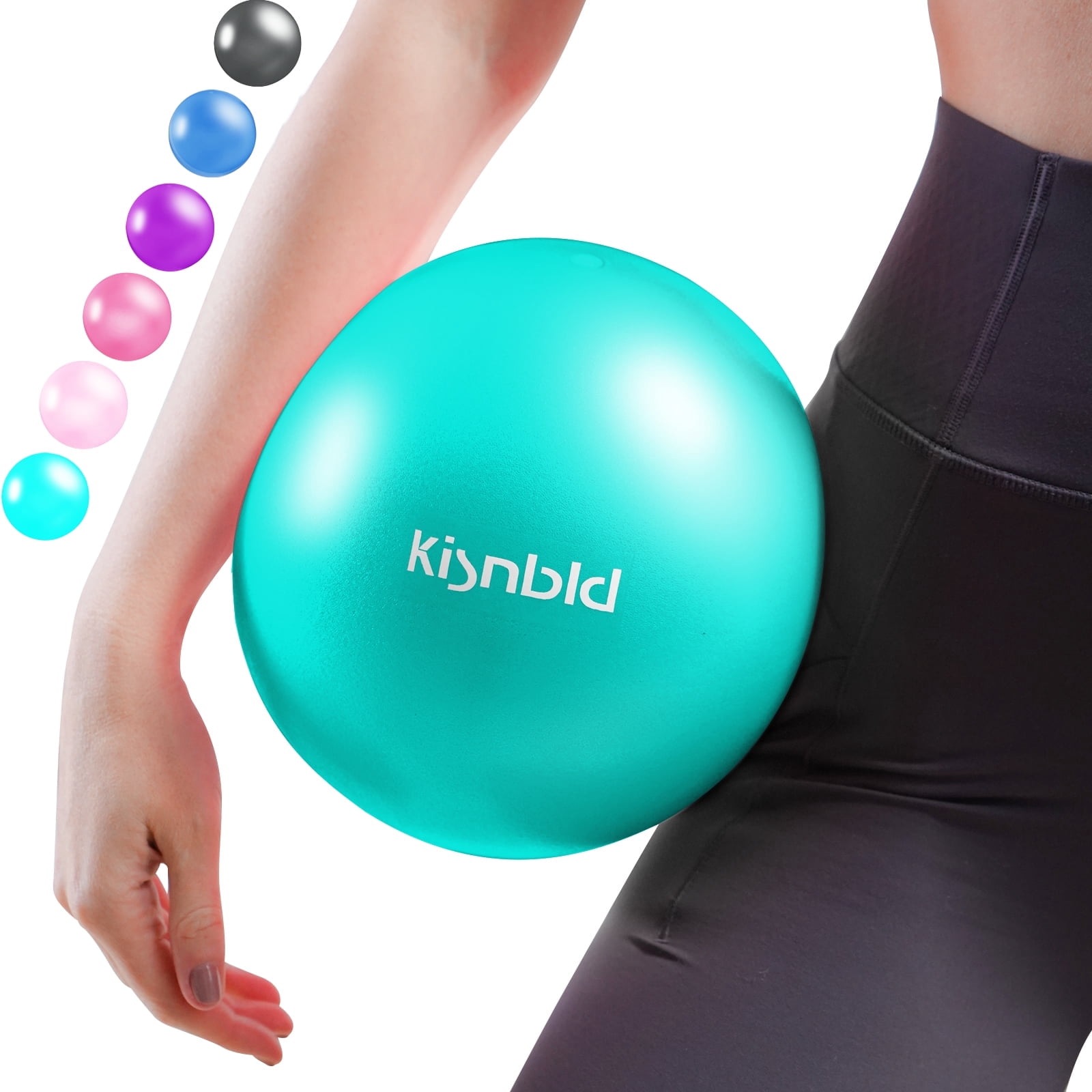 kisnbld Pilates Ball, 9-inch Anti-Burst Small Exercise Ball, Mini Yoga Ball for Physical Therapy, Stretching & Core Strength for Home Gym & Office