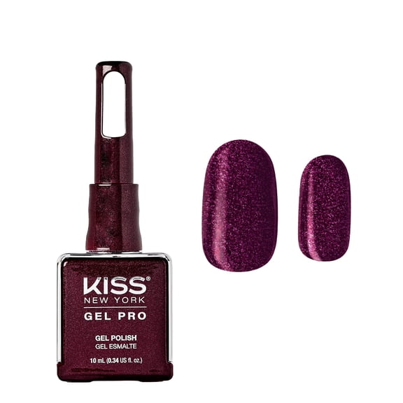 KISS NEW YORK Gel Nail Polish Soak Off UV LED Gel Polish 10mL Nail Art Salon Manicure DIY HEMA FREE, TPO FREE (Sparkling Burgundy)