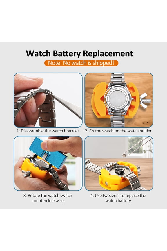 kit,Watch Opener Set One Type Of Remover Rotate Open Set With Watch Rotate Open Watch And One Type Cover Watch Opener Watch Battery Tool Open Watch Cover Wrench Remover Rotate 3 Pcs
