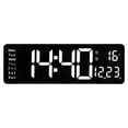 thumbnail image 1 of kitchen clocks wall battery operated bathroom decor wall small pools garden wall Large LED Digital Wall Clock Temperature Date Day Display USB Remote Control, 1 of 2