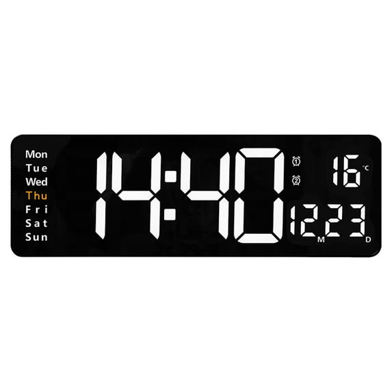 kitchen clocks wall battery operated bathroom decor wall small pools garden wall Large LED Digital Wall Clock Temperature Date Day Display USB Remote Control