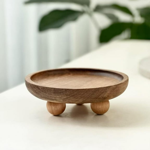 kitchen counter decor Small Wooden Riser Wooden Pedestal,Round wooden trays for decor for Display Tray Display Riser for Entry Table Farmhouse Kitchen Tabletop Centerpieces ( rotundity)