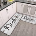 thumbnail image 1 of kitchen the heart of the home Kitchen Rugs set of 2 Anti Fatigue Comfort Mat Ergonomically Engineered Flannel Soft Kitchen mat for floor Waterproof Non-Skid for Kitchen Sink Laundry 17"x47"+17"x24", 1 of 4