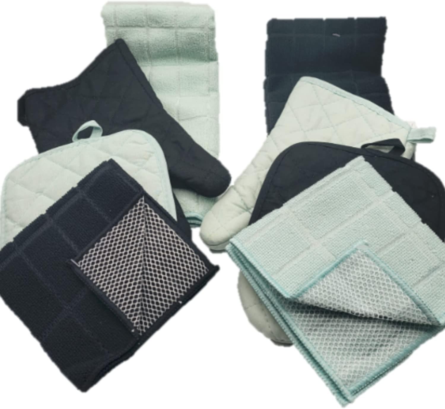 kitchen potholdersoven mittstowel linen set (8 pc) bright and soft