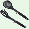 thumbnail image 1 of 2pcs Kitchen Skimmer Spaghetti Server, Pasta Fork with Strainer Spoon, 1 of 5
