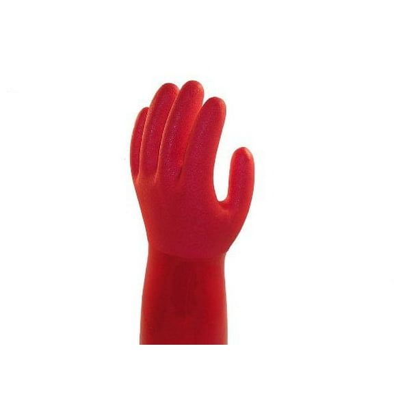 kitchen-star Ultimate Rubber Household PVC Gloves with Comfortable Cotton Lining, Anti-Slip surface, Kitchen Dishwashing, Extra Thickness, Kitchen Cleaning, Working, Painting, Pet Care (Medium, Red)
