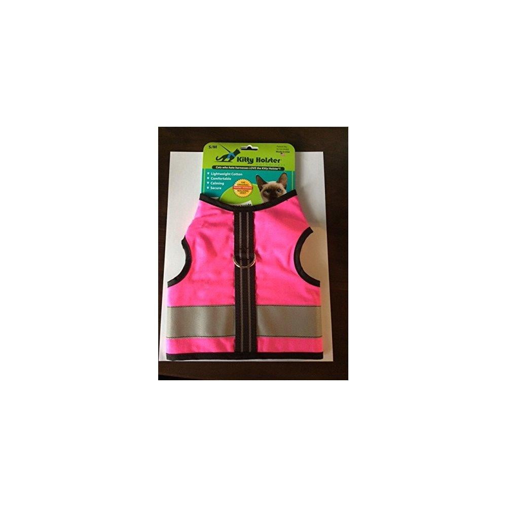 Kitty Holster Reflective Safety Harness (Made in USA) Color Flamingo