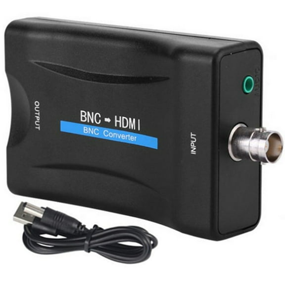 kitwin BNC to HDMI Converter Adapter 1080P/720P HD Display BNC Female to HDMI Video Converter Adapter Box HDMI Output Interface for HDTV HD Projector BNC Input Connector for Camera