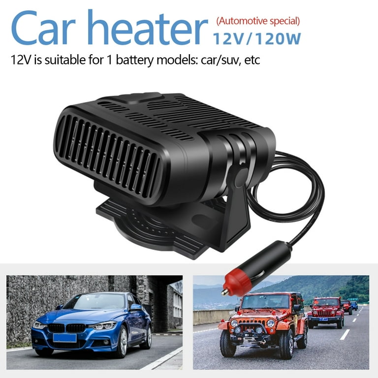 kitwin Car Heater 120W 12V/ 200W 24V Car Heater Fan Portable Car Defroster  w/ 2 in 1 Cooling & Heating Car Windshield Defogger Handheld Auto