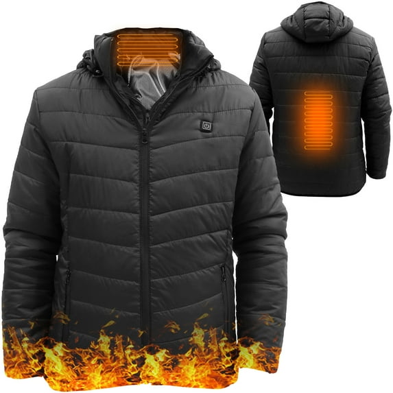 kitwin Electric Heated Jacket USB Electric Heated Thermal Coat Fast Heating Jacket with 3 Adjustable Heating Modes Washable Unisex Winter Warm Heated Coat for Motorcycles Cycling Skiing